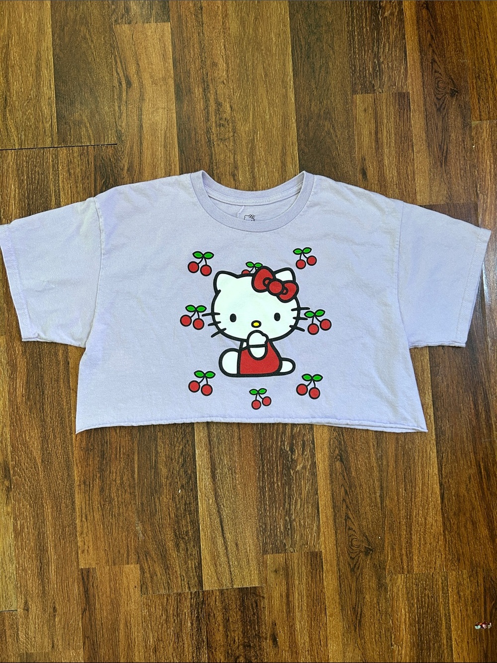 Hello Kitty Lavender Cropped Tee with Cherry 🍒 Print